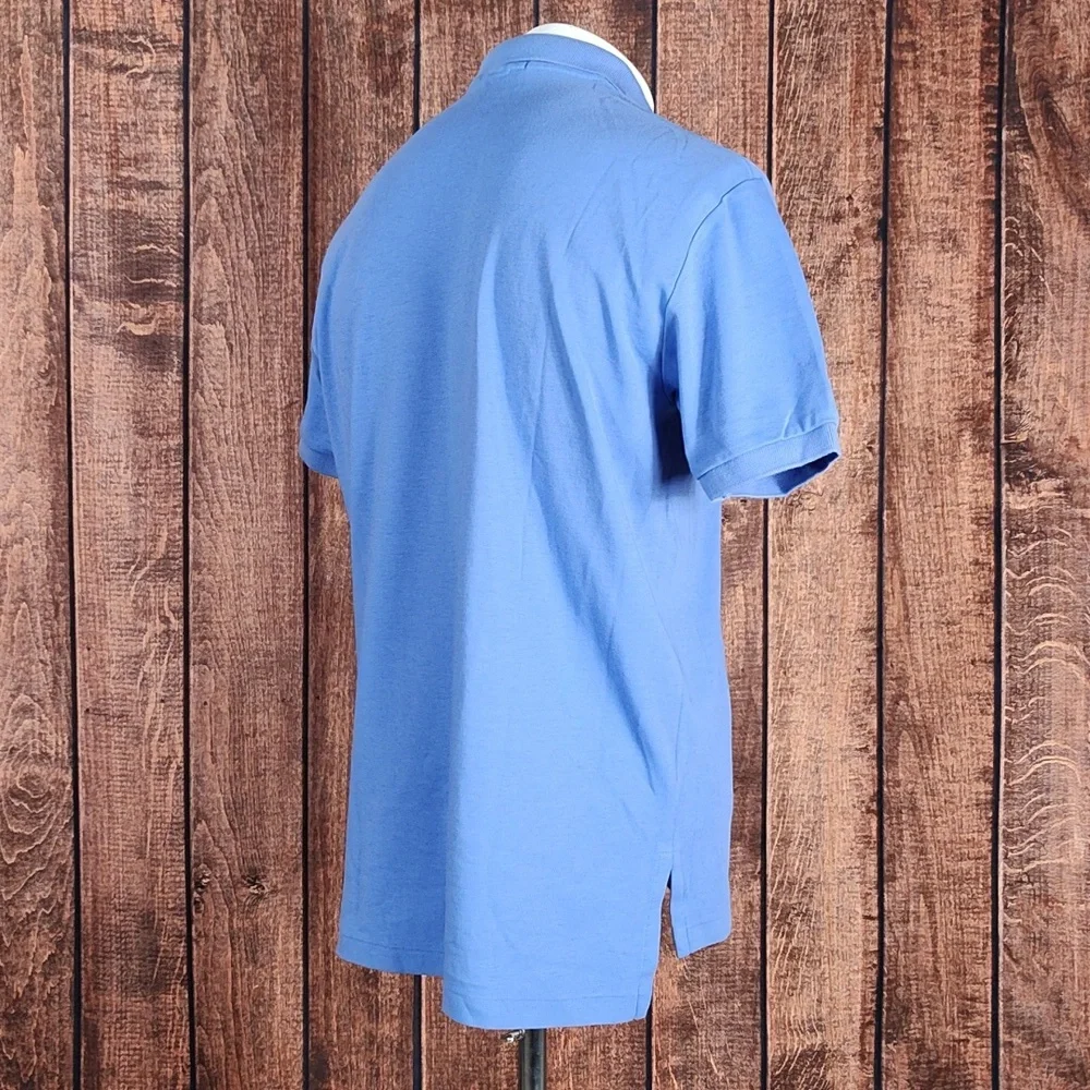 Vtg Periwinkle Blue Mens Polo With Coral Pony Excellent Condition